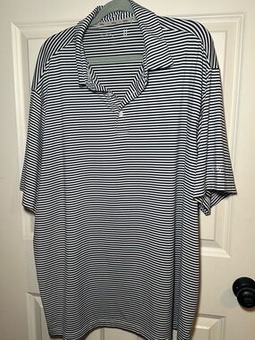 Walter Hagen Navy & White Striped Polo Shirt